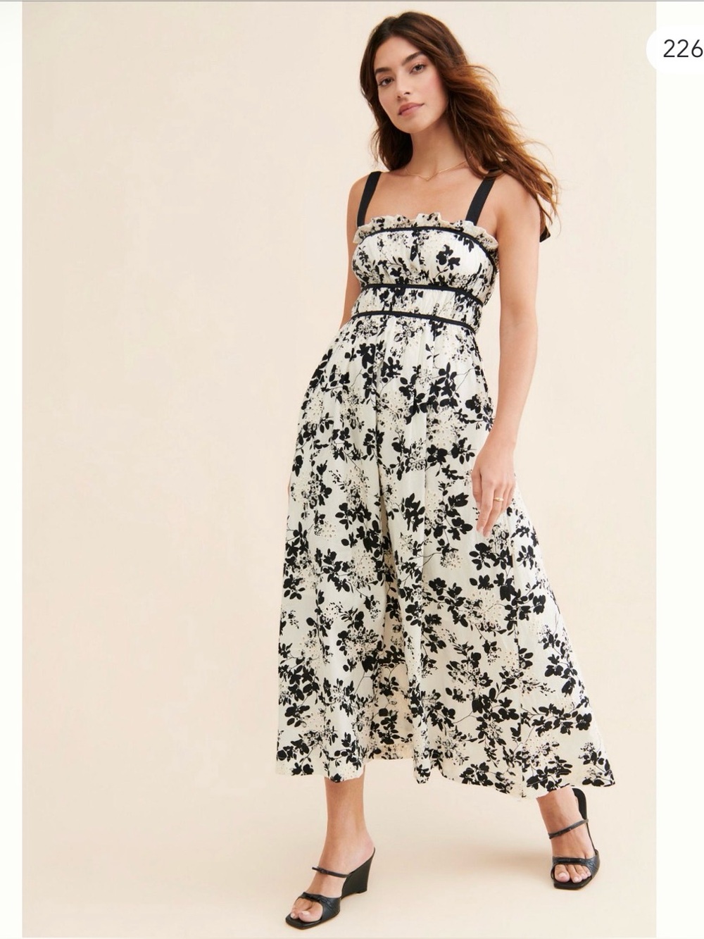 EN SAISON vivi midi dress in ivory/black - Medium